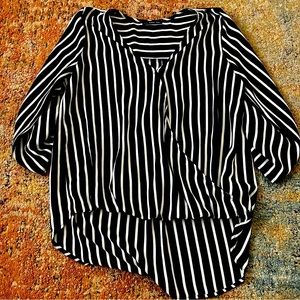 West Kei Navy Blue & White Stripe Blouse